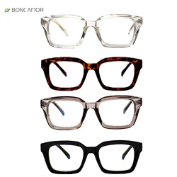 Boncamor 4 Pack Plastic Rectangle Blue Light Blocking Computer Glasses Men's and Women's Anti-UV Goggles Diopter 0-400