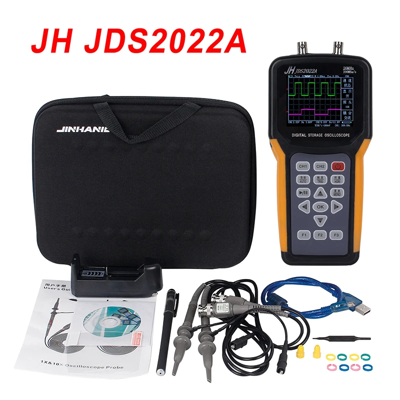 

JH JDS2022A Double-channel handheld Digital oscilloscope 20MHz Bandwidth 200MSa/s Sample Rate,automotive oscilloscope