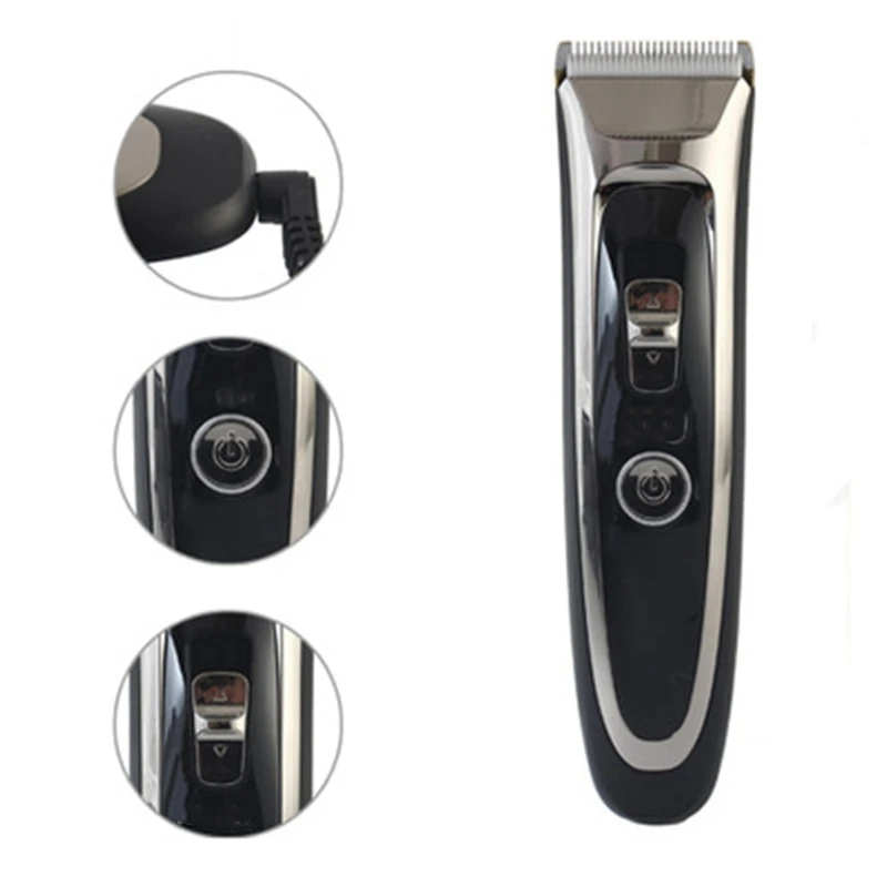 EU Plug Professional Digital Hair Trimmer Rechargeable Electric Hair Clipper Men's Cordless Haircut