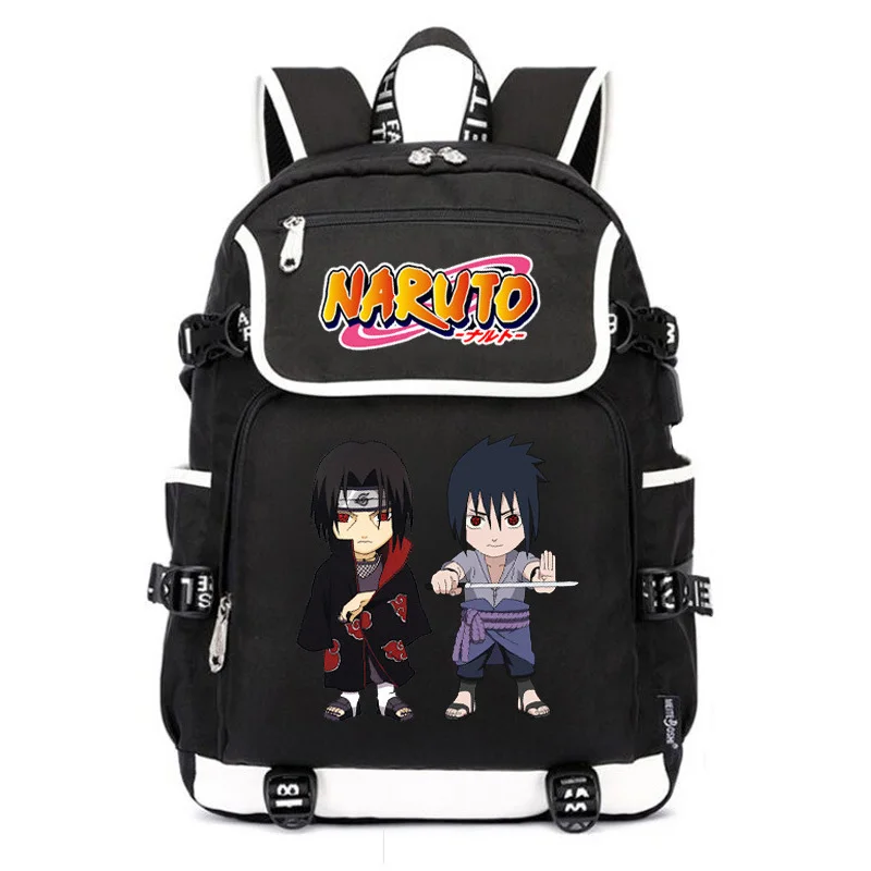 Школьные ранцы Naruto Аниме Сумка для книг Uchiha Sasuke женский рюкзак косплея большой