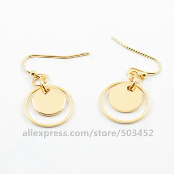 

300pairs/lot New Fashion Aretes De Mujer Hollow Double Layer Wafer Grace Ear Cuff Factory Price Jewelry For Women Girls