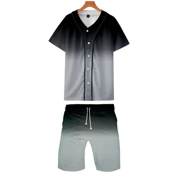 

Gradient colour 3D Printed Two Piece Set Fashion Summer Baseball T-shirts+Beach Shorts Hot Sale Casual Streetwear Clothes