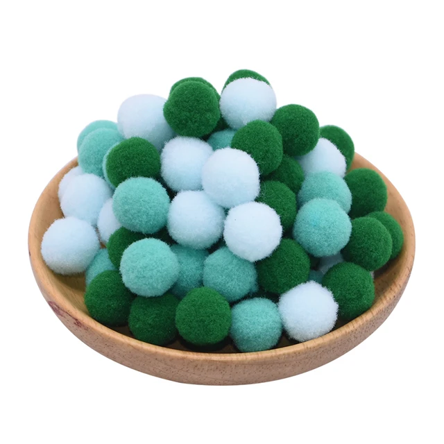 100pcs 15/20/25mm Fluffy Soft Pompom Ball DIY Handmade Kid Toy Doll Garment Sewing Material Color Pom Poms Decor Supplies Crafts c11