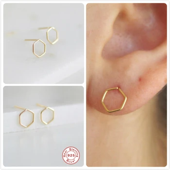 

925 Sterling Silver Earrings For Women Gold Cartilage Ear Bone Earring Girl Geometric Earrings Female Party minimalism aretes R5