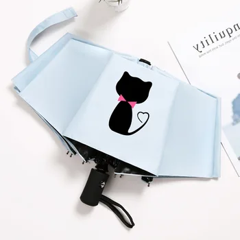 

Fully Automatic Rain Umbrella Women Three Folding Sun Umbrella Sun Travel Sunny Rain Umbrella Girls Outdoor Sunshade Creative