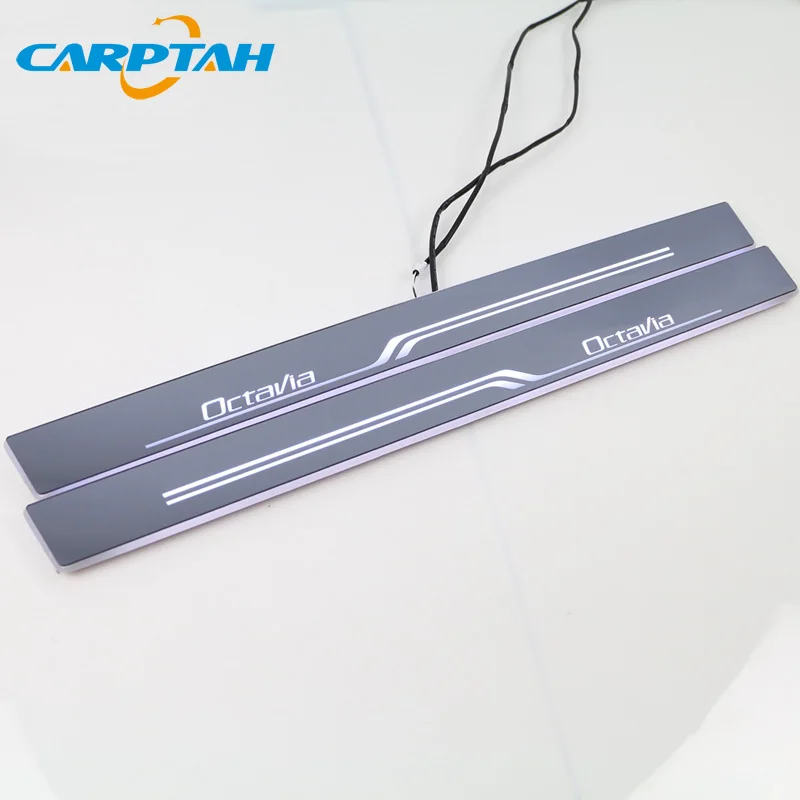 CARPTAH отделка педали автомобиля наружные части светодиодный порог Накладка дорожка динамический стример светильник для Skoda Octavia A5 A7 RS