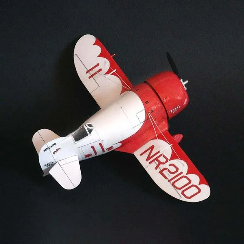 1/35 Scale American Gee-bee R1 Racing Airplane Paper Model Military Building Sets DIY Handmade 3D Cube Card Puzzle Toy