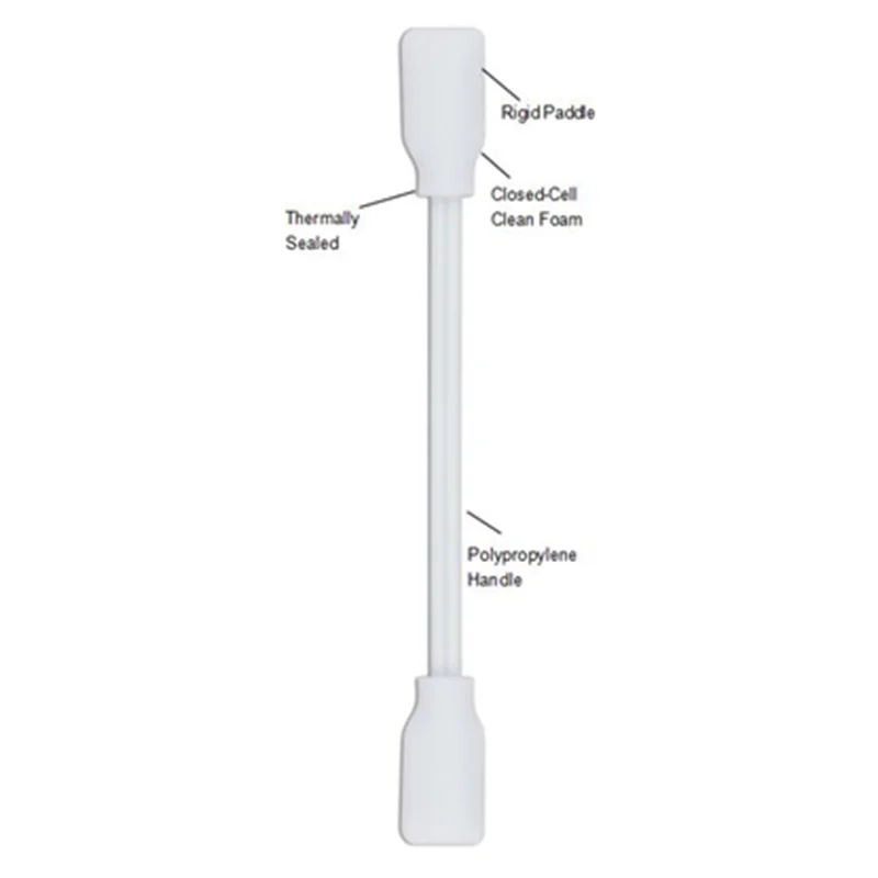 White Handle Double Head Foam Swabs 50pcs Per Bag High Density 718 Rectangular Head Foam Swab