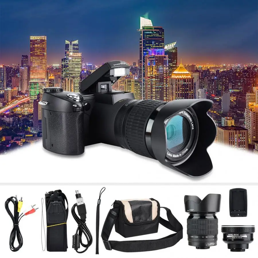 D7100 цифровая камера 33MP Автофокус FHD 1080P 3,0 дюймов камера комплект портативный камкордер широкоугольный объектив 24X зум телеобъектив