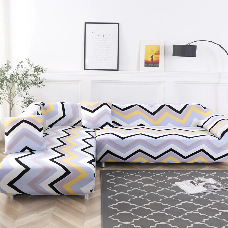 Пожалуйста, закажите комплект диванов(2 шт.), если это l-образный угловой шезлонг, эластичный Диванный чехол, растягивающиеся диванные чехлы для гостиной - Цвет: Color 22