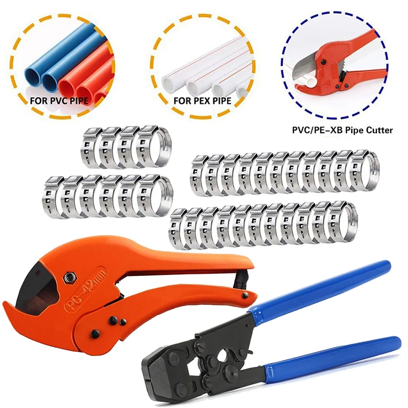 

PEX Clamp Cinch Tool Crimping Tool Crimper for Stainless Steel Clamps from 3/8"