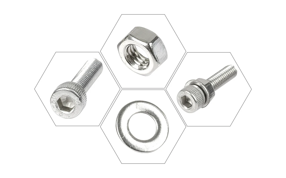 Aço Inoxidável, M2, M3, M4, M5, Hexágono,