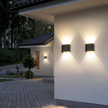 

Led Outdoor Wall Lamp Outdoor Garden Courtyard Double Head Up and Down Lighting Spotlight Balcony Aisle Villa Bedside Wall Lamp