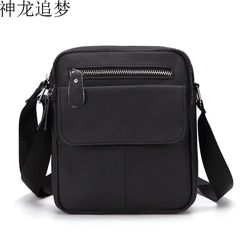 

Small bag men's Cowhide leather men's Messenger bag casual shoulder bag cossbody bag man handbag male purse mobile phone pocket