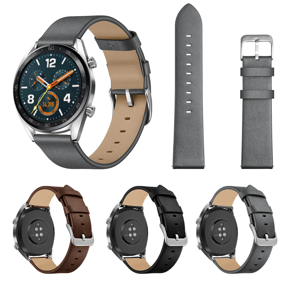 22mm Leather Strap for Huawei Watch GT Smart Watch Bracelet for Huawei Watch GT Band Strap honor magic watch strap Leather Belt