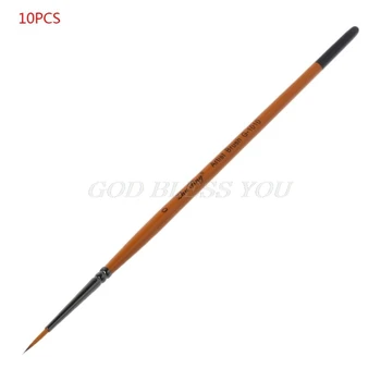 

10pcs/set Fine Hand Detail Painted Thin Hook Line Pen Drawing Point Tip Nylon Brush Acrylic Painting Craft Art Supplies