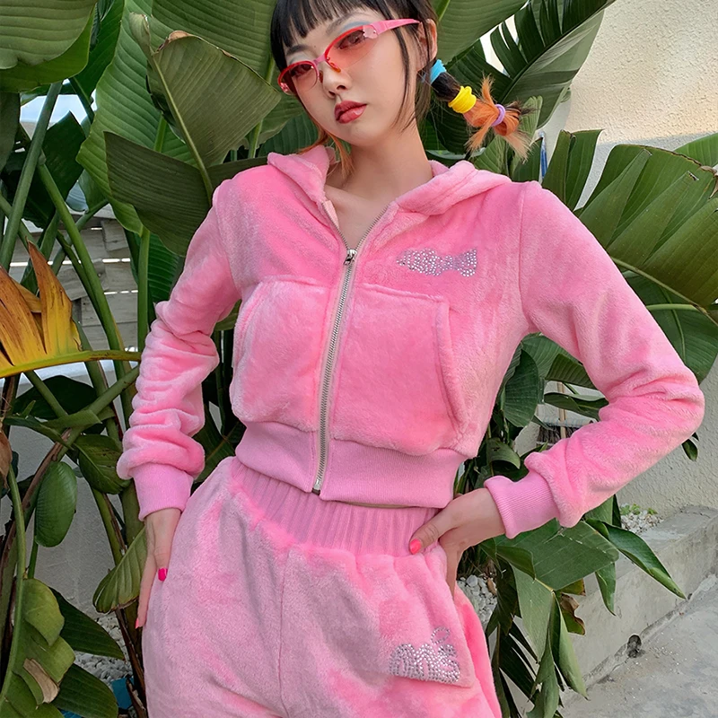 women's clothing 2021Elegant Solid Sets For Women Warm Hoodie Sweatshirts And Long Pant Fashion Two Piece Sets Ladies Woman 2