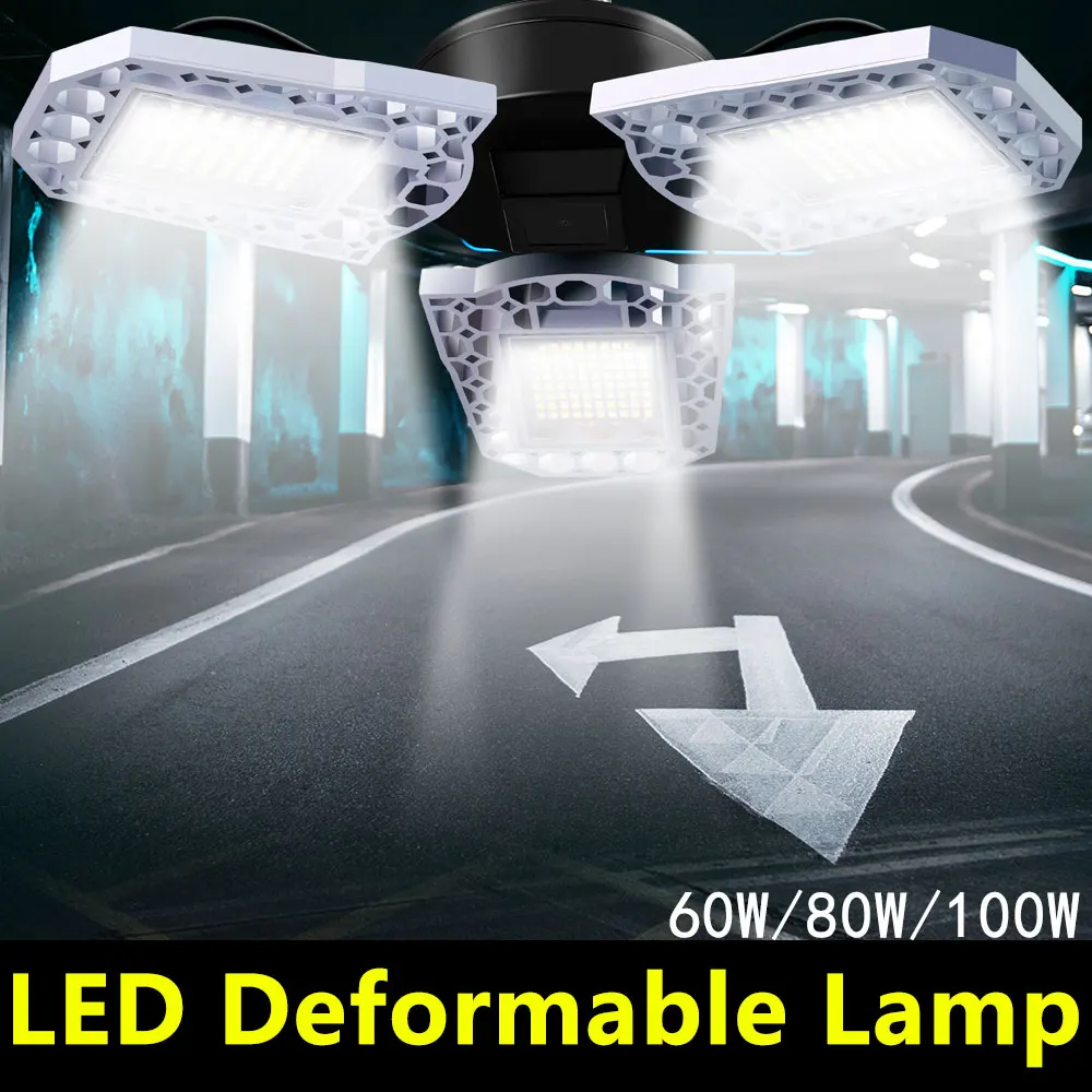 

LED Bulb 100W E27 Lampadas LED Lamp 60W 80W E26 Garage LED Light Bulb 220V Ampoule 110V Waterproof Deformable Light Sensor 2835