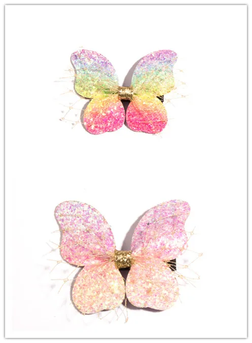 butterfly mix 10 шт. модные блестящие градиентные радужные заколки для волос с бантом пастельные заколки для волос с бантом-бабочкой аксессуары для волос для принцессы - Цвет: butterfly mix