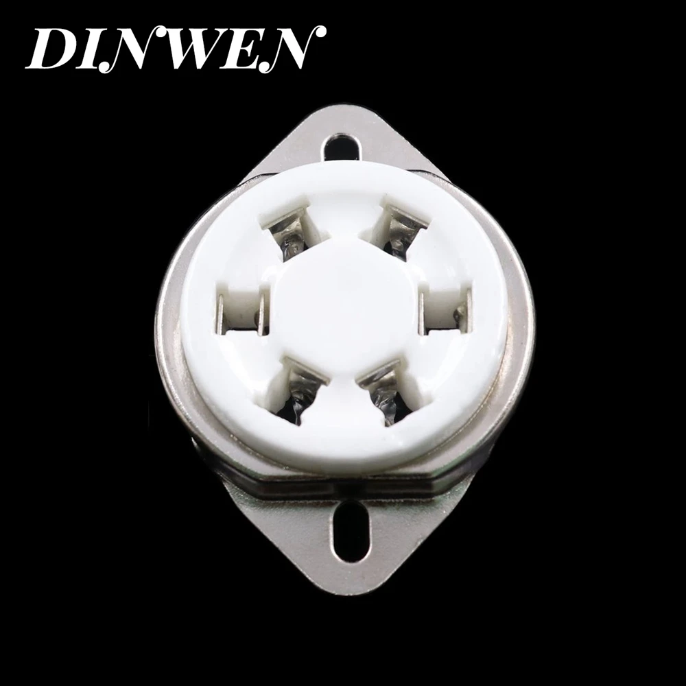 

1PC 6PIN TUBE SOCKET Ceramic Valve Base for VT58 K43 RK49 VT57 Vintage Audio Amplifier DIY Tin/Gold Plated Chassis Bottom Mount