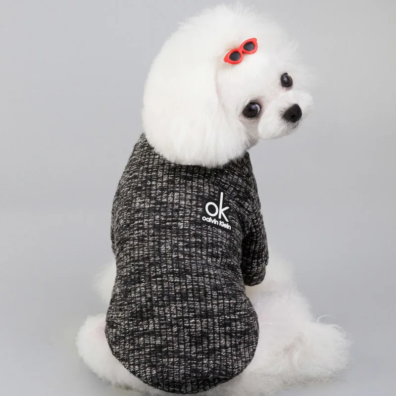 Одежда для собак зимнее вязаное пальто для маленькой собаки свитер Shih Чихуахуа Пудель куртка для собак домашних животных джемпер свитер для собак кошек s-xxl