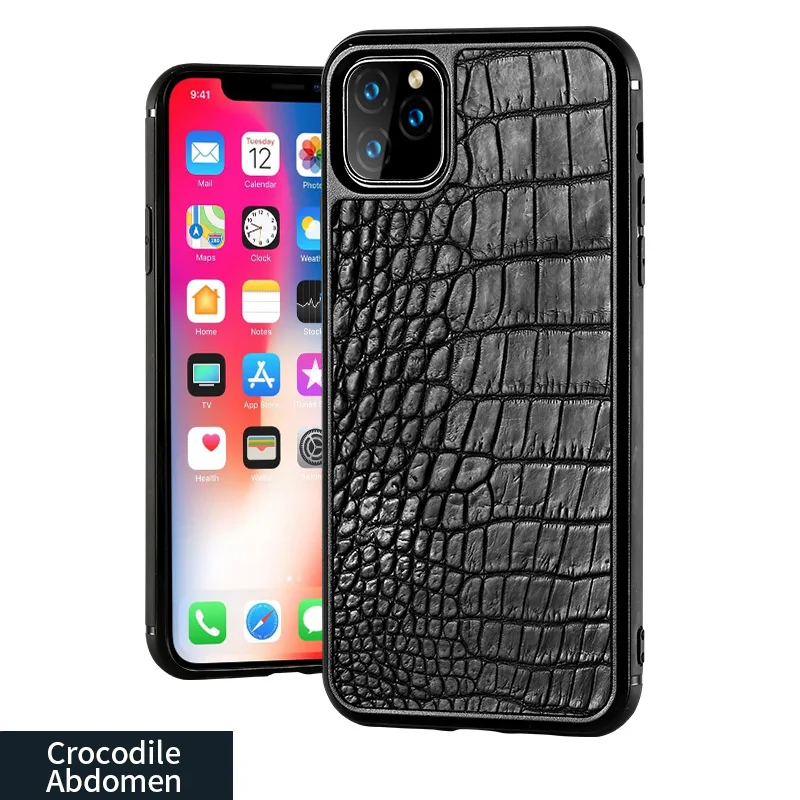 Роскошная натуральная крокодиловая кожа 360 полный защитный чехол для телефона для Apple iPhone 11 11 Pro Max X XS Max XR 8 6 6s 7 8 plus - Цвет: H163