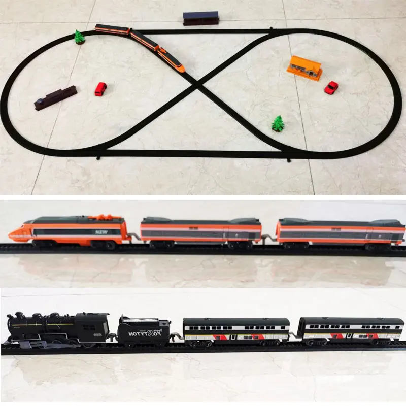 New Children's Railway Model Train Set Modern Electric Train Toy For Children RC Trains For Kids Gift DIY Track Trains Rails Kid
