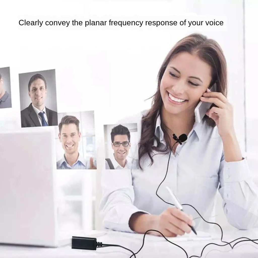 Lavalier Microphone USB Mini Recording Collar Clip Interview Recording Microphone For Voice Computer Laptop Mobile Phone
