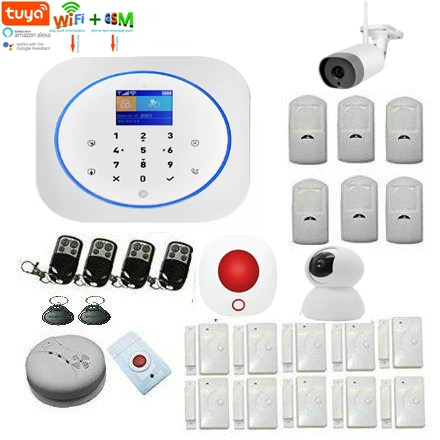 

SmartYIBA Tuya APP Home Apartment Security WIFI GSM SMS Alarm System Remote Control RFID Touch Keyboard Wireless Sensor DIY Kit