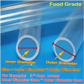 

1m Safe Food Grade Silicone pipe,Clear Flexible Soft Rubber Translucent Hose Silicone Tube ,Water air pipe tube 2mm-14mm
