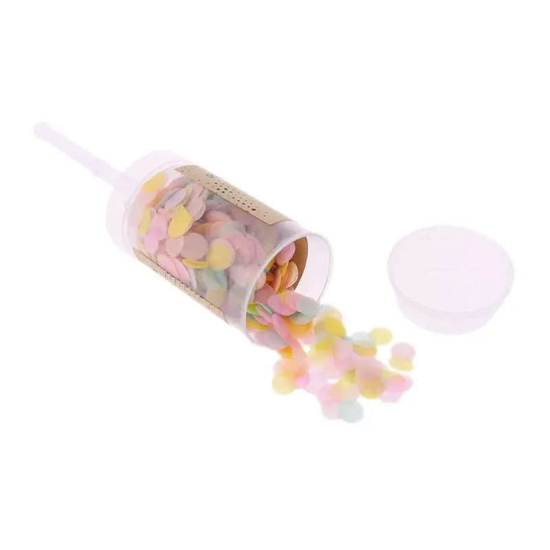 Круглые Конфетти Push Pop Контейнер для свадьбы, дня рождения, юбилея, вечерние принадлежности, декор 634E