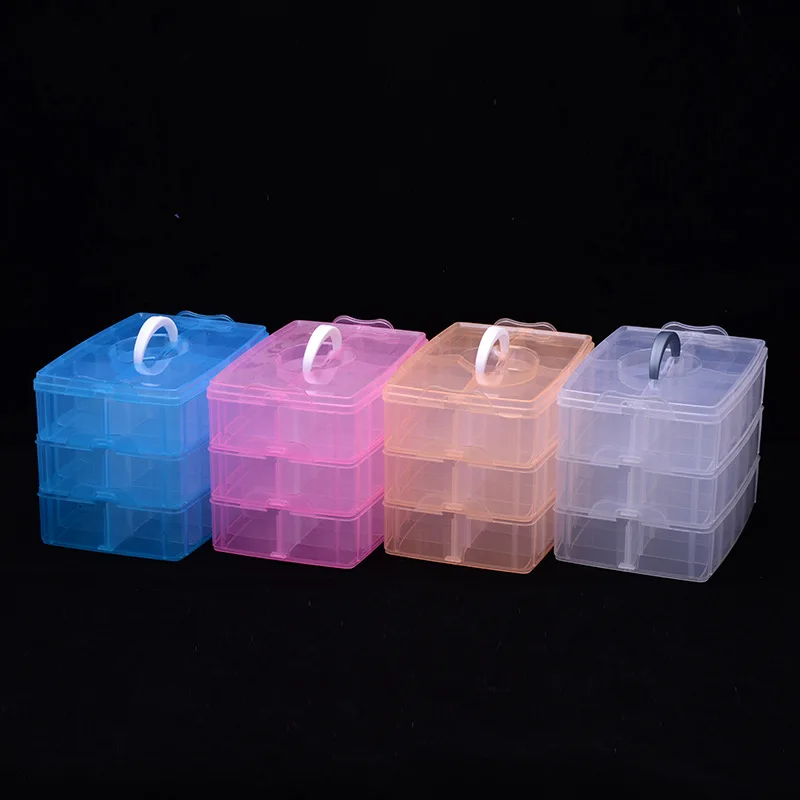 Jewelry Storage Box 3 Layers 30 Compartments Clear Container Organizer Case