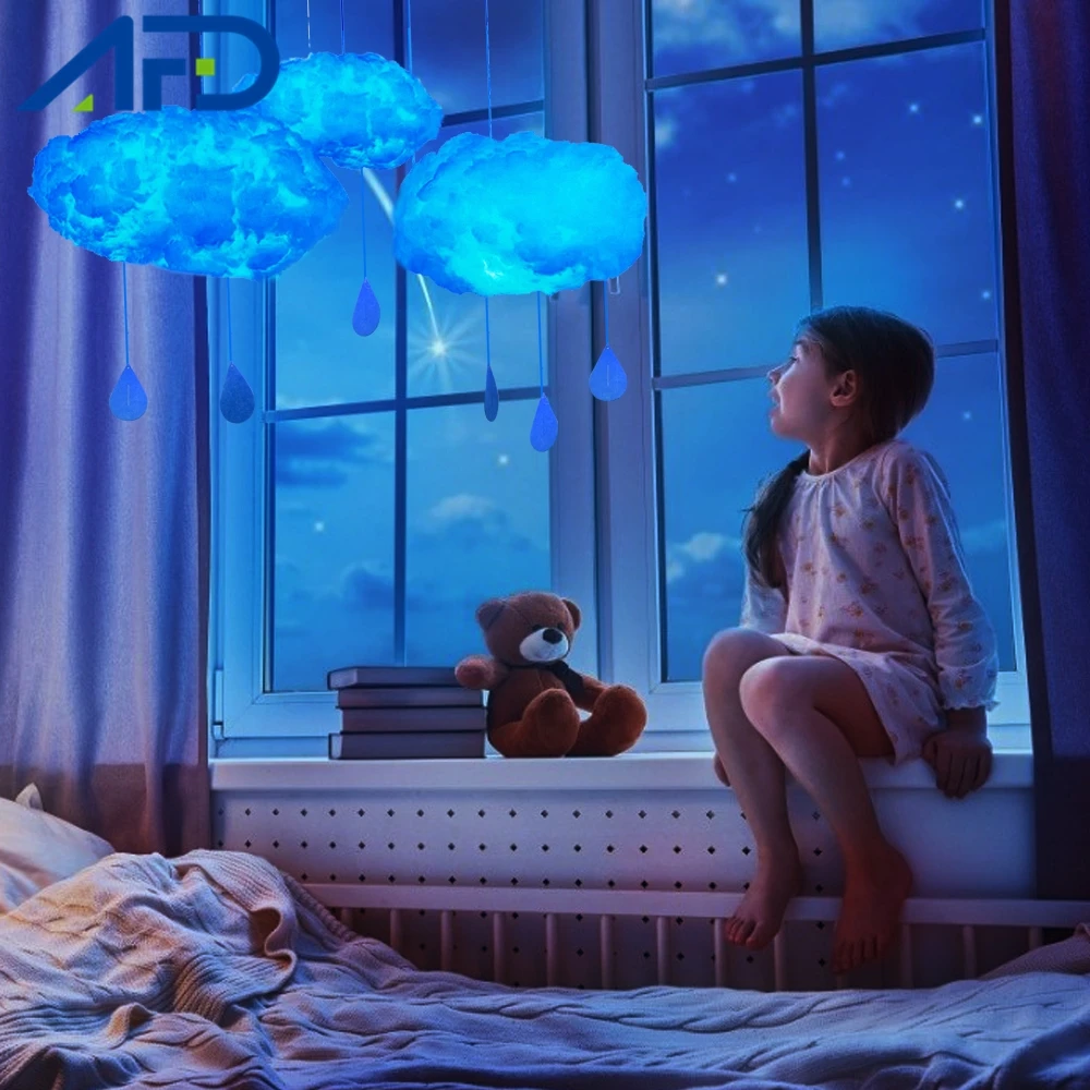 DIY led Cloud lamp Fluffy Kit,DIY Arts and Crafts for Kids Hanging Bedroom Lamp with Color Changing Led Lights Family Party Cloud lamp Decoration Gifts,Coolest Choice on Tiktok 