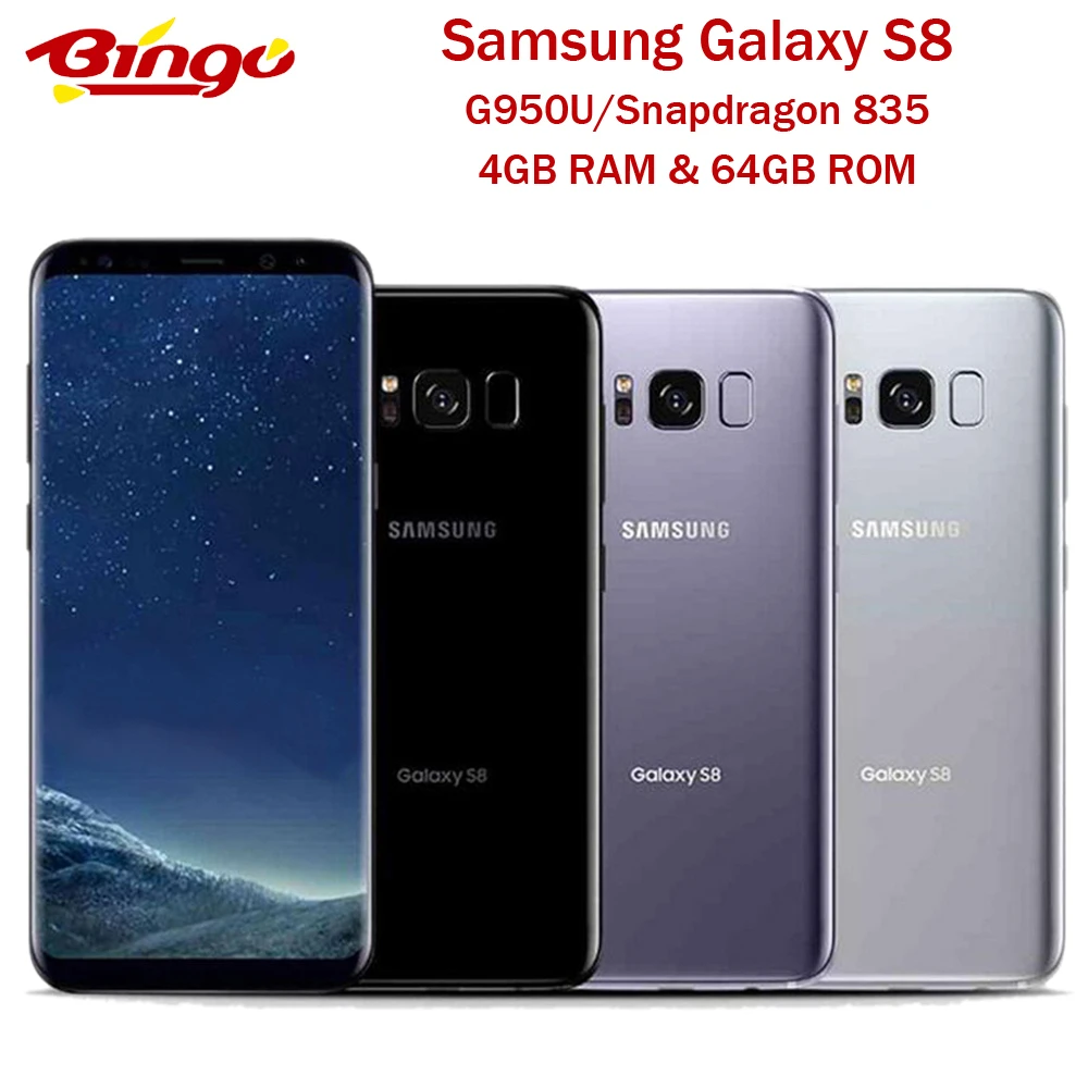 Samsung Galaxy S8 G950U одна Sim Qualcomm Snapdragon 835 Восьмиядерный 5," 12 МП и 8 Мп ram 4 Гб rom 64 Гб NFC