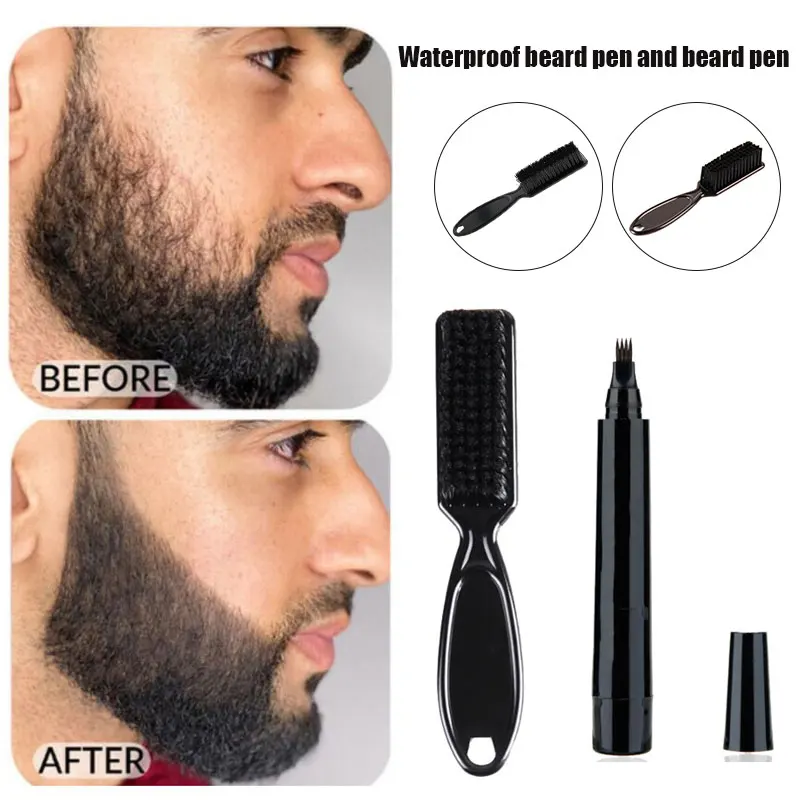 

Beard Pencil Filler Kit Waterproof Long Lasting Coverage Naturally Beard Moustache Eyebrows Micro-Fork Tip SSwell