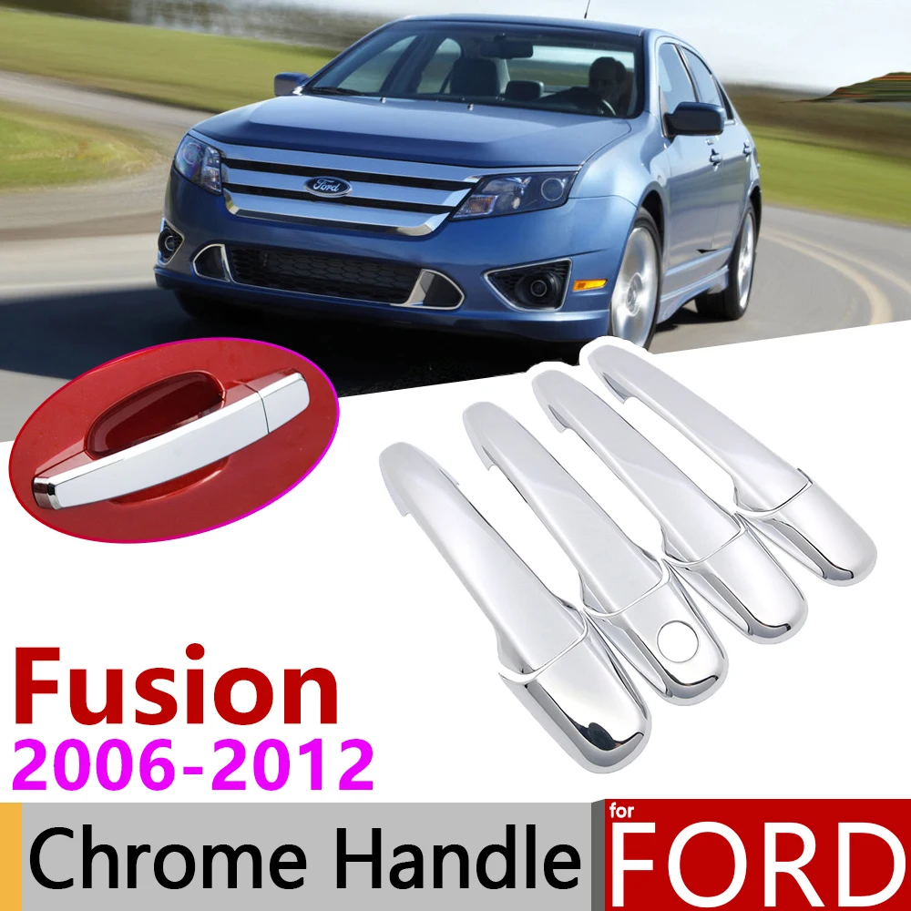 Для Ford Fusion SE Sport 2006~ 2012 хромированные дверные ручки крышки наклейки на автомобиль отделка набор из 4 дверей 2007 2008 2009 2010 2011