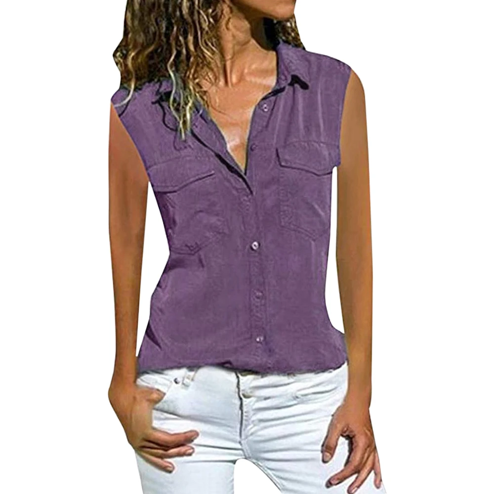

2020 Summer Women Sleeveless Shirt Solid Multi Color Sexy Blouses Boho Loose Casual Ladies Plus Size Tops Fashion Streetwear New