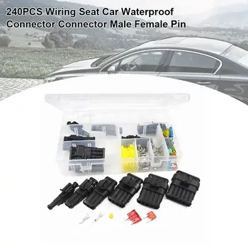 

240PCS Wiring Seat Car Waterproof Connector Connector Male Female Pin / Socket Wiring Spring Terminal Set