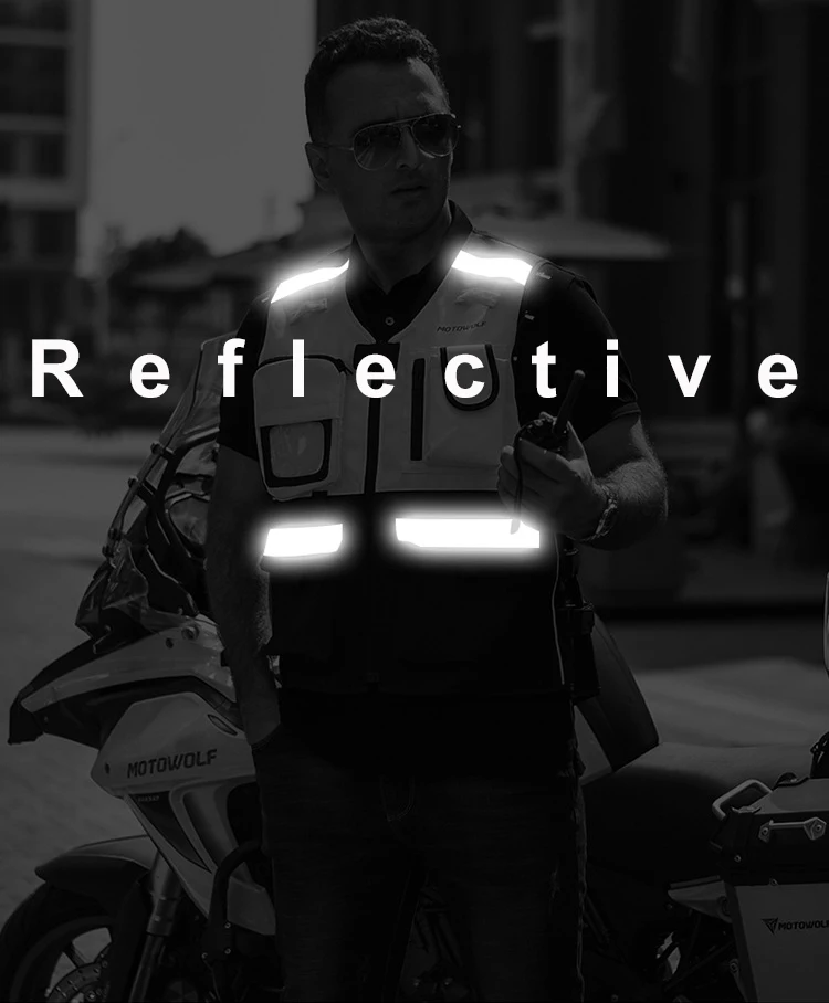 Motorcycle Safety Vest Reflective Jacket Chaqueta Chaleco Reflectante Moto Chaleco de Seguridad Colete Motocross 3pcs Protectors