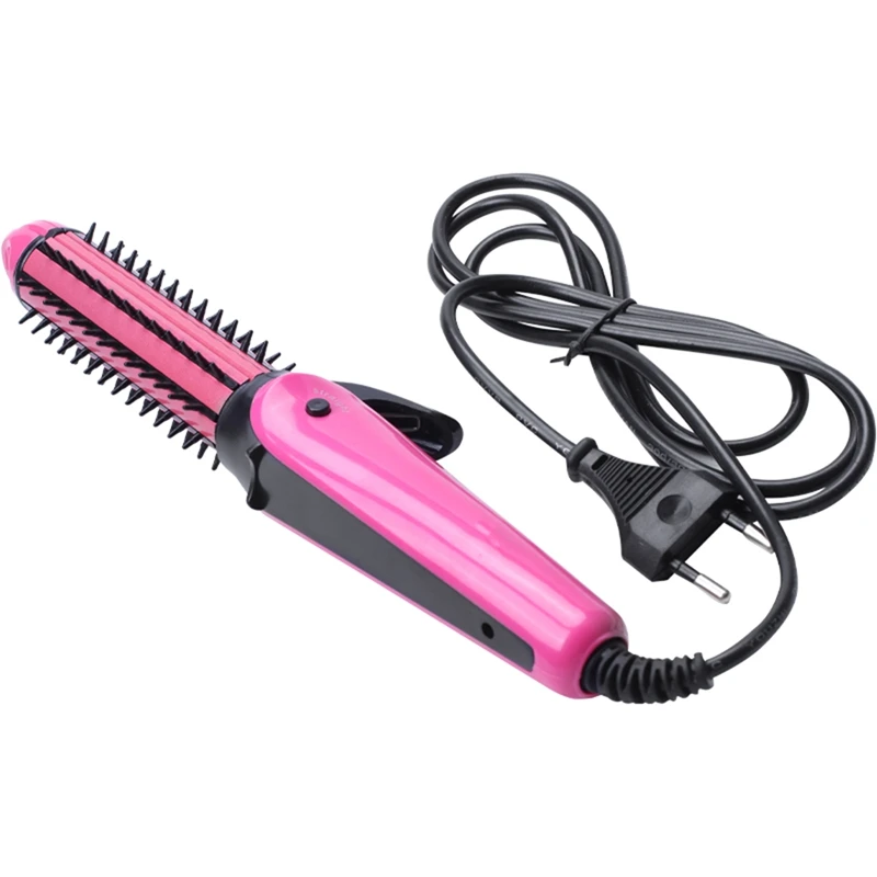 

-Electric Hair Comb 3 in 1 Hair Curler Fast Heating Mini Ceramic Curling Iron+Hair Straightener Flat Iron+Corn Plate Hair Curle