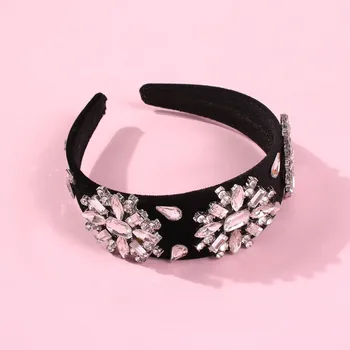 

Luxury Black Oval Crystal Hairband Sparkly Rhinestone Baroque Silver Color Headband For Women Hair Accessories Lalynnly F18101