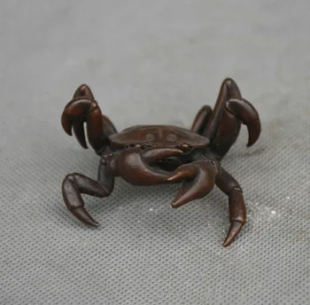 

Exquisite China Folk Feng Shui Pure Bronze Wealth 8 Leg Crab Art Statue Figurine