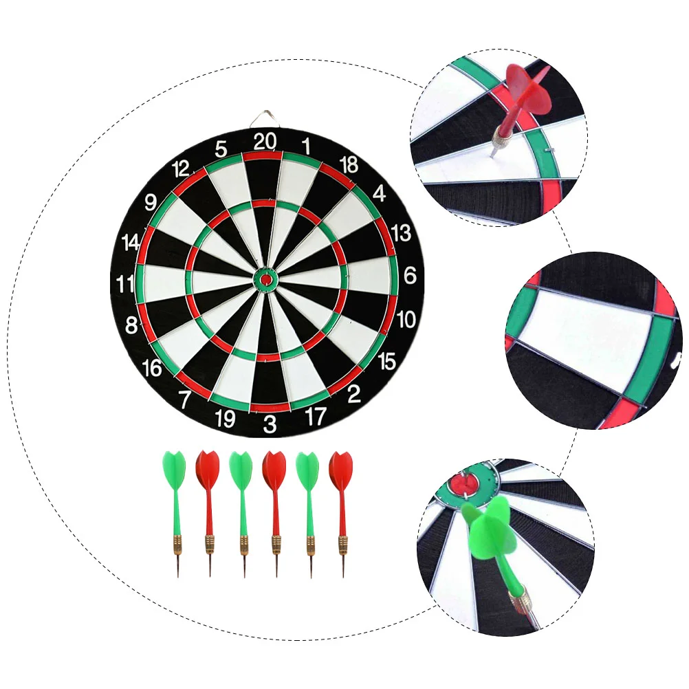 1 Set Double-sided Dart Board Practical Darts Target Board with Darts  (Assorted Color) _ - AliExpress Mobile