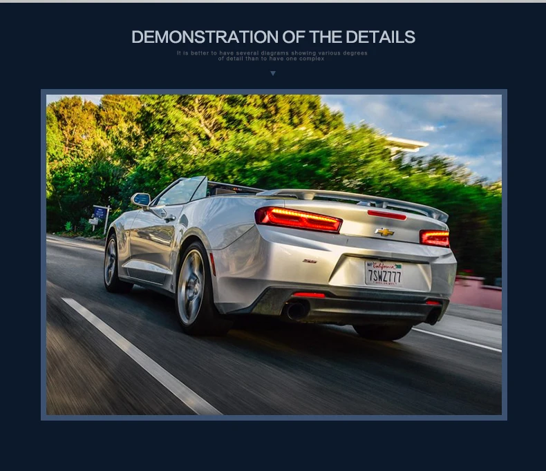 Vland заводской Автомобильный задний светильник для Camaro светодиодный задний фонарь с поворотным сигналом с последовательным индикатором