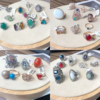 

36 Pcs/lot luxury fashion women zircon wedding ring lot wholesale top quality jewelry wholesale ring set