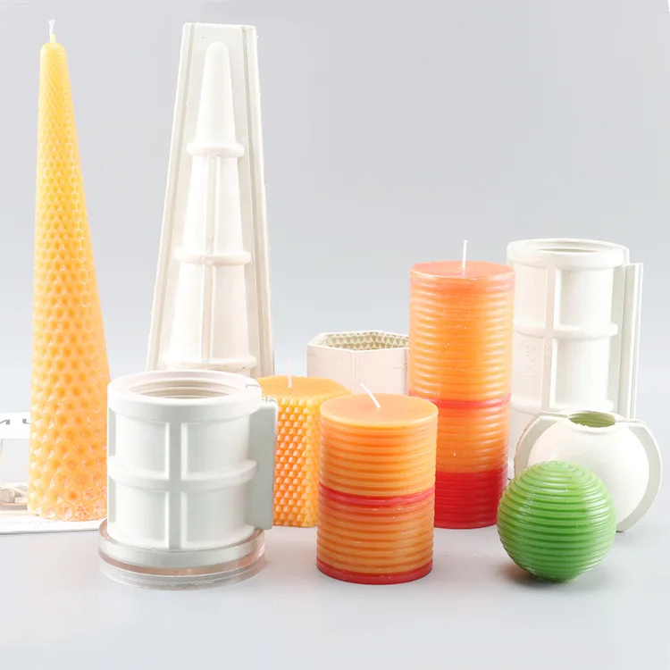 New Products Multi-Model Hexagonal Cylindrical Candle Mould DIY Beewax Candle Honeycomb Rubber Model