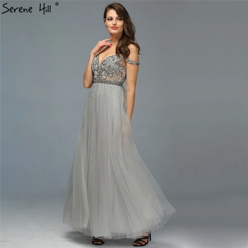 Серое сексуальное вечернее платье трапециевидной формы без рукавов дизайн 2020