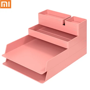 

Xiaomi Simple Desktop Storage Box File Organization Cabinet Multi-layer Suit Pink Girl's Heart Series Free Assembly Detachable