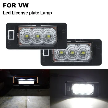

High Power LED License Number Plate Light Lamps For VW Golf VI Variant Golf Plus Jetta Passat Variant Sharan 7N Canbus E-mark