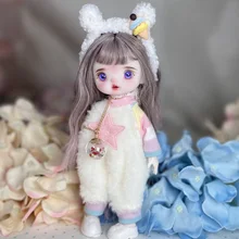 

1/8 Scale Handmade Exquisite Makeup BJD 16CM Princess Doll Super Cute Fashion Suit OB11 Joints Body Figure Dolls Toy Gift C1599